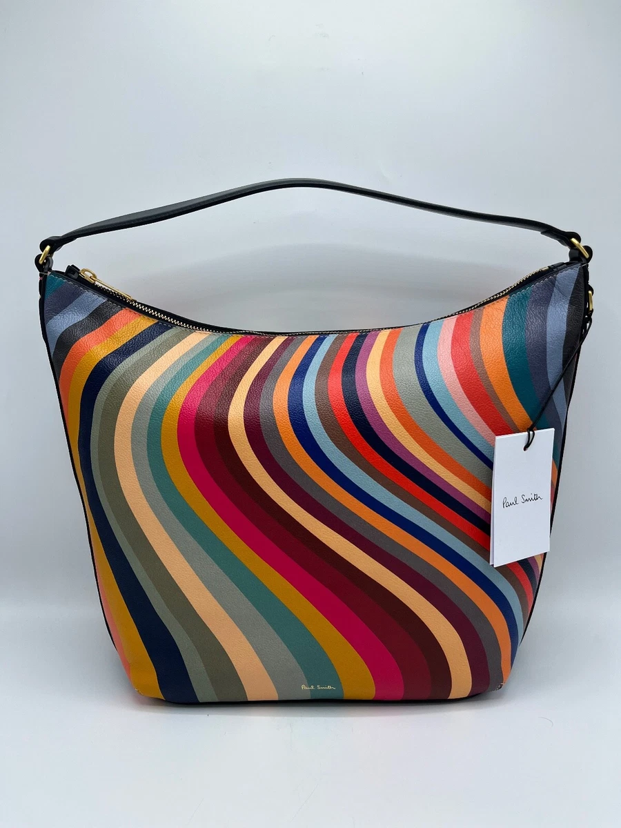 PAUL SMITH SWIRL Women's Leather stripe HOBO Tote hand shoulder BAG