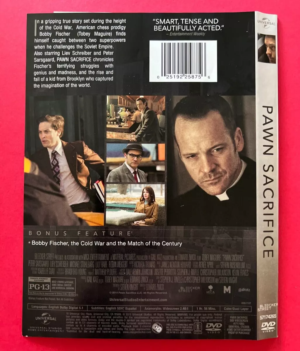 Pawn Sacrifice (Excellent DVD DISC & ARTWORK ONLY NO CASE OR TRACKING) Free  Ship