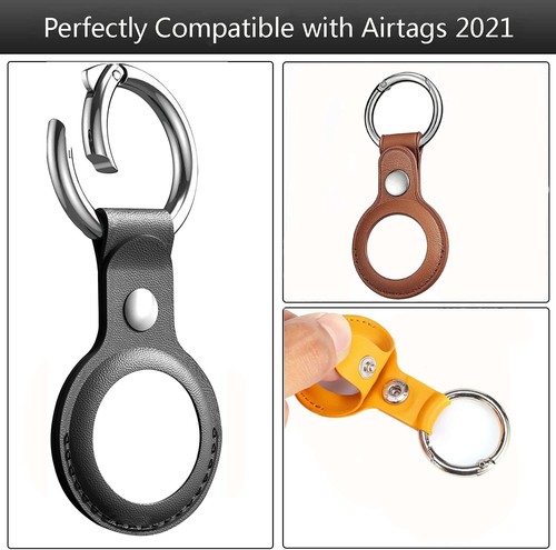 Protective Case Holder with Keychain for AirTag Tracker Anti-Lost Key Ring Cover - Picture 3 of 6