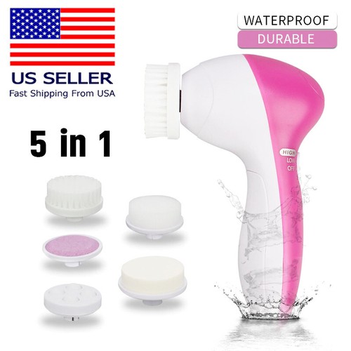 5 in 1 Deep Clean Face Skin Electric Facial Cleaner Care Brush Massager Scrubber - 第 1/5 張圖片