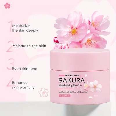 Sakura Essence Cream Cherry Blossom Facial Moisturizer Dry Rough Skin Hydration