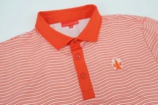 Redvanly Brewer Polo Mens XL Orange White Striped Performance Golf Shirt