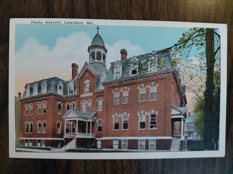 Lewiston Maine Healy Asylum Vintage Real Photo Postcard