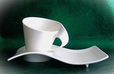 NEW WAVE ~ Set ~ Kaffee-Tasse mit Untertasse ~ Villeroy & Boch ~  Porzellan