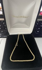 14kt Gold Gold Fine Rope Bracelet Vintage With 7” 19cmRing Clasp Approx 2 Gms