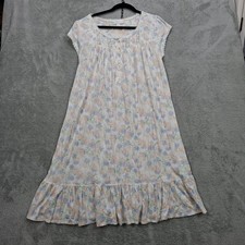 Eileen West Nightgown Size M Floral Lace Trim Cotton Modal Modest Cottagecore