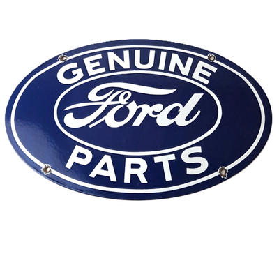 #ad Vintage Genuine Ford Parts Porcelain Sign Blue Oval Dealer Sign $125.57