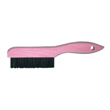 Shoe Handle Wire Scratch Brush, 10 in, 4 x 16 Rows, Carbon Steel Wire, Wood