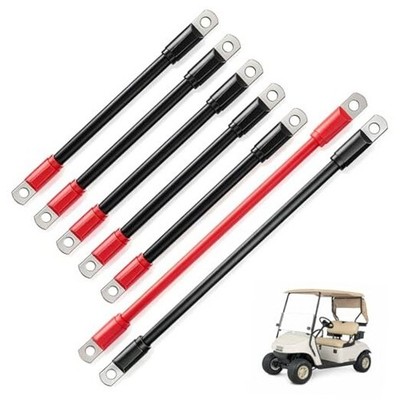 Golf Cart Battery Cables Set, 4 Gauge for EZGO TXT/Medalist 36V/48V - set of 7
