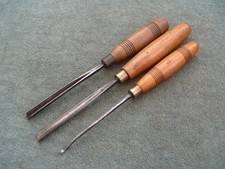 Three Carving chisels, by Addis & Ward.