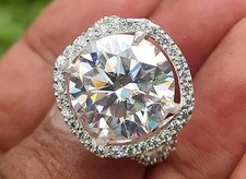 Round Cut 3.80 Ct White Moissanite Annivrsary Wedding Ring 925 Sterling Silver