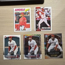 Christian Moore 2025-26 Bowman Prospect Base/Chrome/Mega Box LAA 5-Card Lot