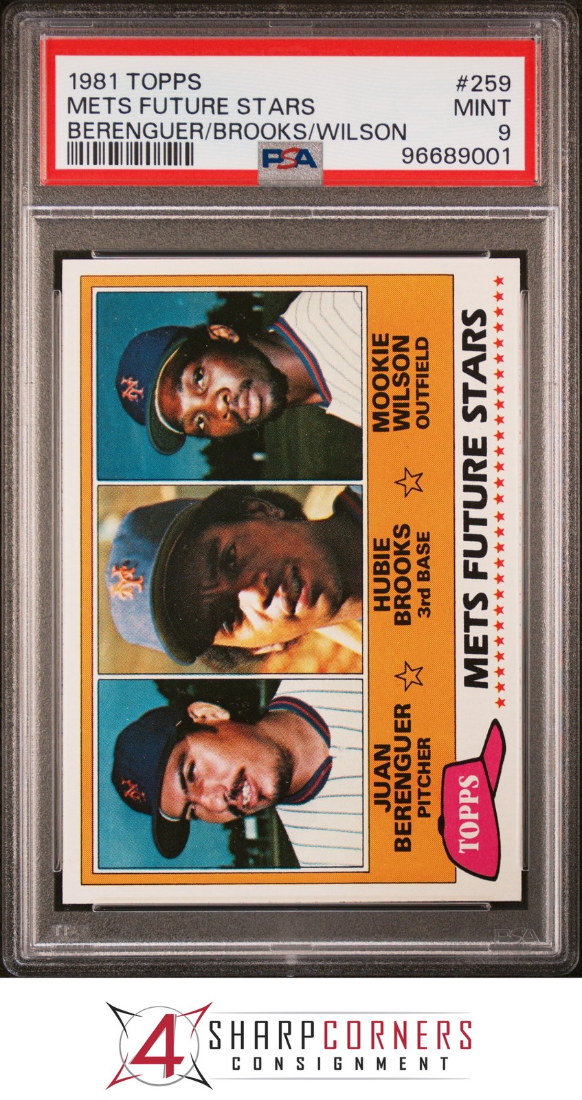 1981 TOPPS #259 HUBIE BROOKS-MOOKIE WILSON RC METS PSA 9