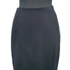 Cache Black Bi Stretch Back Zipper Skirt New Body Sculpting 8.5" Vent NWT 98