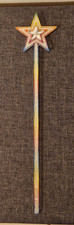 Stern-Zauberstab Feenstab - Regenbogenfarben glitzernd - Kunststoff, ca.36cm
