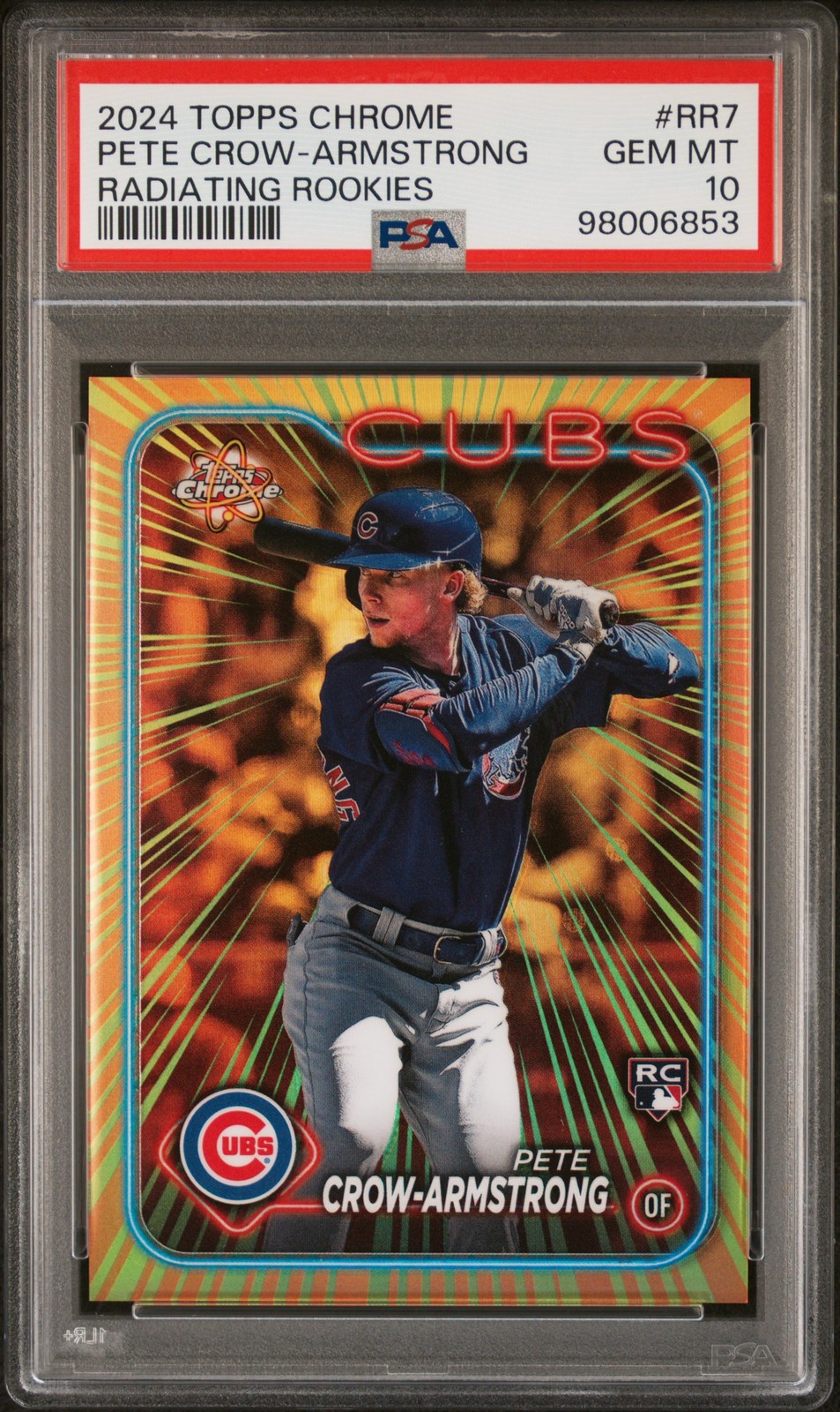 2024 TOPPS CHROME RADIATING ROOKIES #RR7 PETE CROW-ARMSTRONG PSA 10