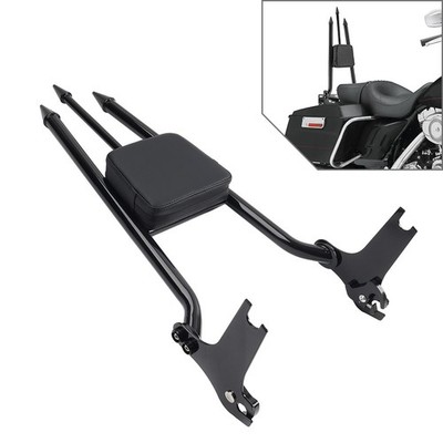 Black Passenger Backrest Sissy Bar For Harley Electra Glide Road King 1997-2008