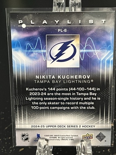 NIKITA KUCHEROV----2024-25 UPPER DECK---PLAYLIST---TAMPA BAY---KOSTENLOSER VERSAND - Bild 2 von 2