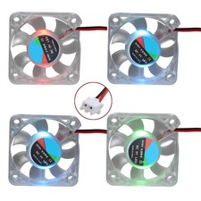 4PCS Mini 3D Printer Fan 5010 Brushless DC 5V Silent 50x50x10mm RGB LED Light Hy