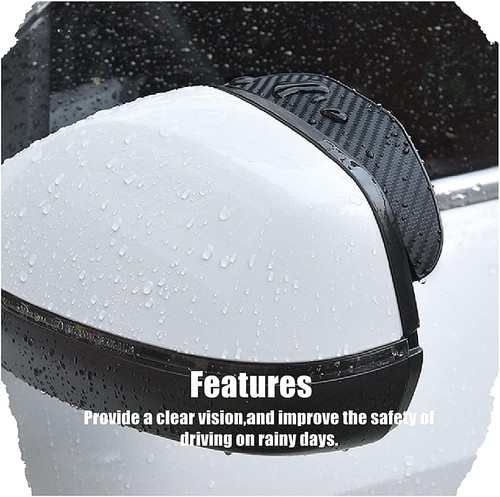 1 Pair Car Side Wing Mirror Rain Protector Cover Cap Smoke Guard Universal... - Picture 5 of 7