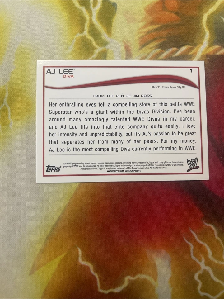 Карта 2014 AJ Lee Topps - Изображение 2 из 2