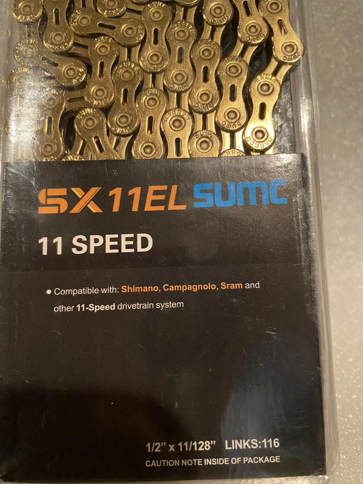 SUMC SX 11EL 11 Speed Bike Chain 1/2" X 11/128" 116 Links GOLD NEW - Image 2 of 4