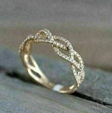 Diamond Engagement Ring 2Ct Round Cut Lab Created 14k Yellow Gold Plated