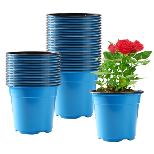 36 Packs 6 Inch Nursery Pots for Plants with Drainage Holes Plastic Plant Pot...