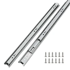 LONTAN 22 Inch Side Mount Drawer Slides 10 Pairs Silver Ball Bearing 100LB