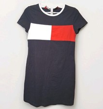 Tommy Hilfiger Women's Classic Shirt Dress size M Short Sleeve Red White Blue