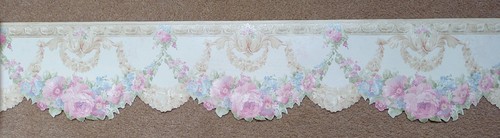 X2 1980s Vintage Wallpaper BORDER Rolls Traditional Swags Floral 90s cottagecore - Picture 4 of 17