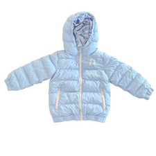 Under Armour Kids UA Prime Hooded Puffer Jacket Light Blue Zipper Pockets Winter