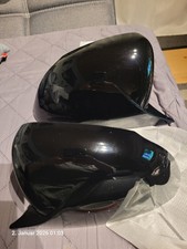 2X Glanz Schwarz Spiegelkappen Geh&auml;use Mercedes-Benz A-Klasse W177 V177, CLA X11