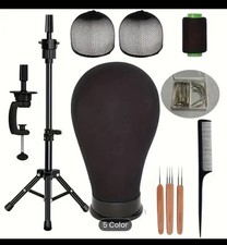 22Inch Canvas Wig Head,Mannequin Head for Wigs,Tripod WigStand And Other Things