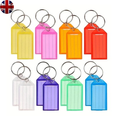 Klick Tags Schlüsselschilder 8 Farben Kunststoff ID Name Etikett 10er Pack 20 50 100 200 300