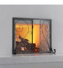 Fire Beauty Fireplace Screen with Doors, Handcrafted Solid Steel