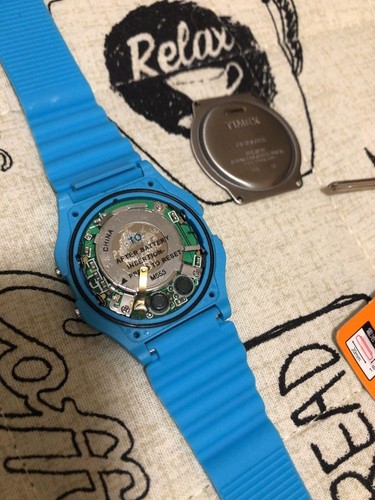 timex80 watch digital blue fashion Pocket watch battery casual unisex belt type - Picture 5 of 12
