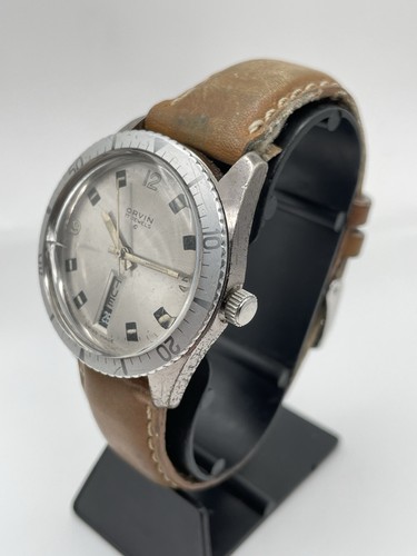 Vintage Unpolished Orvin Day Date Rotating Bezel Sears Movement 1970s ...