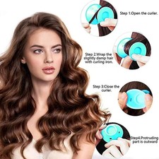 Silicone Heatless Hair Curlers For Women Soft Rollers Overnight Natural Wave New