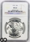 1923 Peace Dollar NGC MS 63 ** Super Flashy Blast White Blazer!
