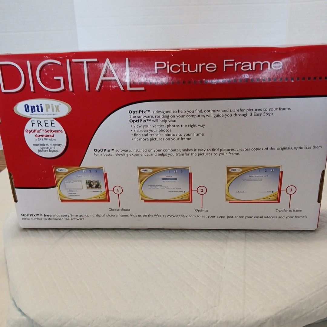 New Digital Photo Frame SP70BRS 7-Inch Opti Pix 9X6.5 NIB Smart Parts