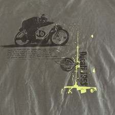Vintage Ducati 1958 T-Shirt Olive Green Size Large Y2K