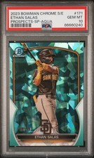 2023 Bowman Chrome Sapphire Ethan Salas Variation #/99 Aqua Refractor PSA 10