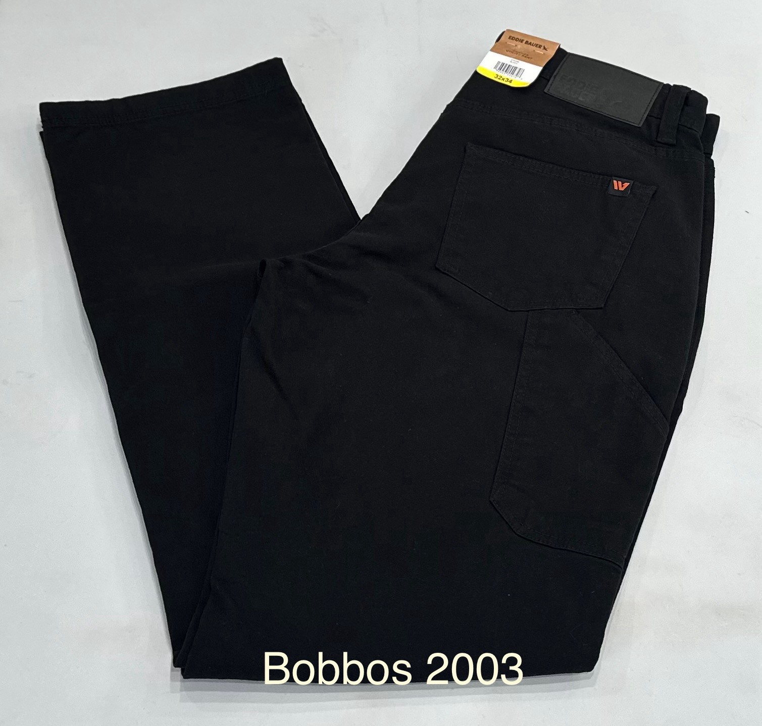 Eddie Bauer Men’s Canvas Utility Stretch Pants, Black, Size 32X34