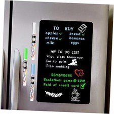 Magnetic Black Dry Erase Board Sheet 17" x 11" for Fridge, Easy Black 17"X11"