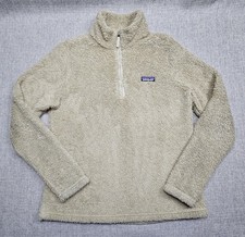 Patagonia Sweater Womens Large Oatmeal Los Gatos 1/4 Zip Fuzzy Fleece Pullover
