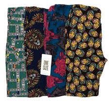 Lot of 4 Lularoe Leggings Womens OS One Size (sz 2-8) Colorful Buttery Soft NEW