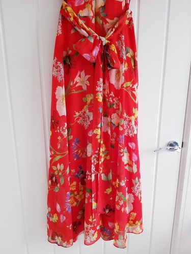 Hobbs Sarah Short Sleeve Midi Dress Flame Red Floral Print Size UK 18 BNWT - Picture 13 of 17