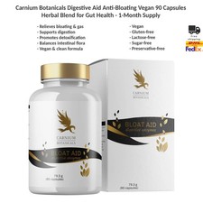 Carnium Botanicals Bloat Aid Digestive Enzymes Anti-Bloating Vegan 90 Capsules