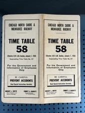CNS&M Chicago North Shore & Milwaukee ETT #58 Employee Timetable Jan. 1, 1956